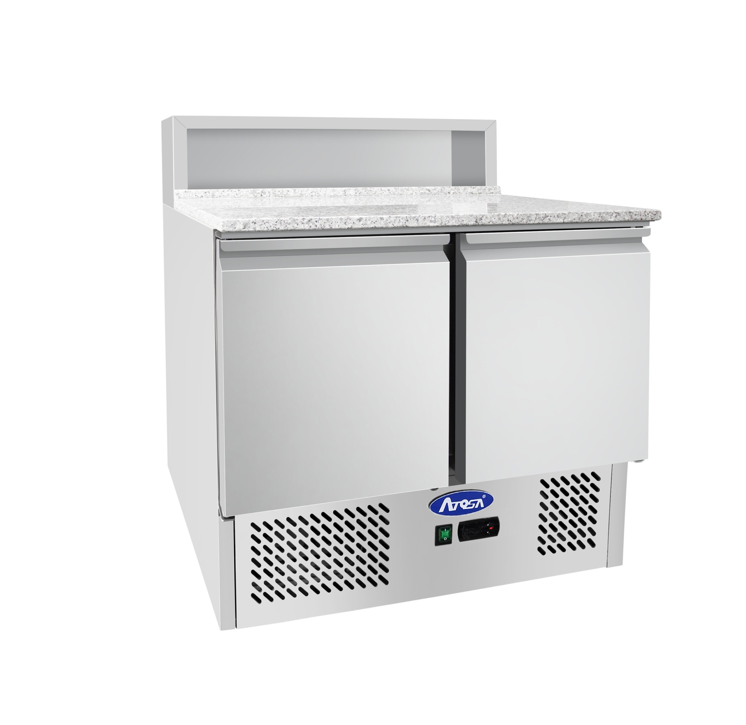 ESL3834-GR -- 000 (2491) Saladette 2 ante con portacondimenti
4 x GN1/3 + 1 x GN 1/9 max 150mm - Piano di lavoro in marmo
Struttura interna es esterna in acciaio inox
Guarnizioni porte a incastro facili da sostituire
Adatto all'utilizzo in ambienti con temperatura fino a 38°C
Porta a chiusura automatica con bloccaggio verso l'esterno
Sbrinamento automatico
Nr.1 griglia GN 11 per porta
Portata 5 GN 13
Capacità lt 300
Temperatura -2/+8°C
Potenza 310W
Refrigerante R600a
Dimensioni L900xP700xH1100mm
Bacinelle non incluese - immagine 1