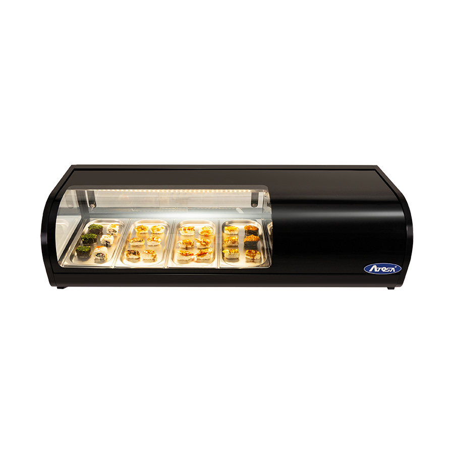 WLS-50L -- 000 (2631) Vetrina Sushi
Dimensioni esterne 1175x430x310
Dimensioni interne
724*378*227
Temperatura: 0°C - + 5°C
Power (W)
300
Potenza luce LED 8
VETRO TEMPERATO - immagine 1